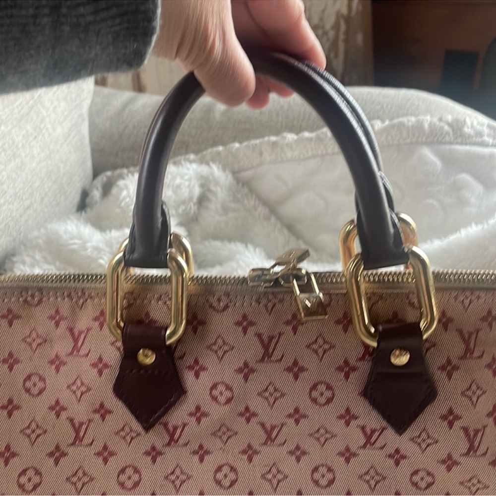 Vintage MiniLin Alma Louis Vuitton 
rare burgundy & pink oblong satchel - Picture 4 of 11